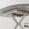 Стол ВЕГА D110 раскладной Бетон Чикаго светло-серый/ белый каркас