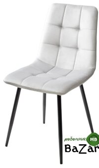 Стул BARI UF910-02 LIGHT GREY, велюр / черный каркас