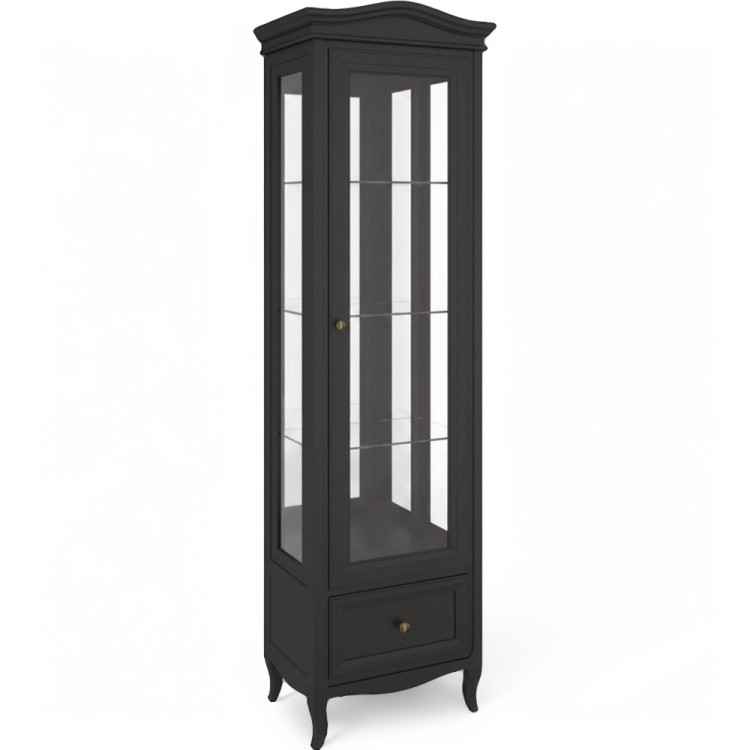 Витрина правая с зеркалом М601R/BL черная Витрина правая с зеркалом М601R/BL черная