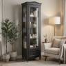 Витрина правая с зеркалом М601R/BL черная Витрина правая с зеркалом М601R/BL черная