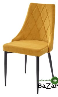 Стул NEPAL BLUVEL-68 YELLOW/ черный каркас, велюр Стул NEPAL BLUVEL-68 YELLOW/ черный каркас, велюр