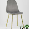 Стул Валенсия велюр серый золотые ножки