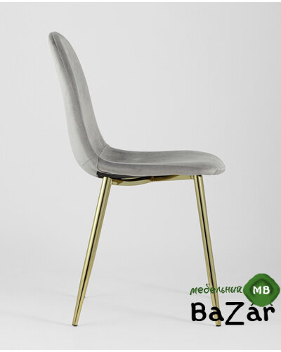 Стул Валенсия велюр серый золотые ножки