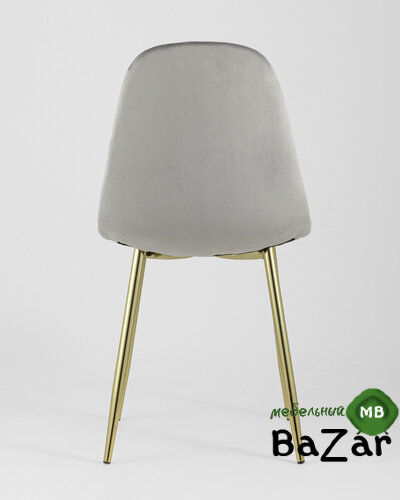 Стул Валенсия велюр серый золотые ножки