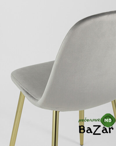 Стул Валенсия велюр серый золотые ножки
