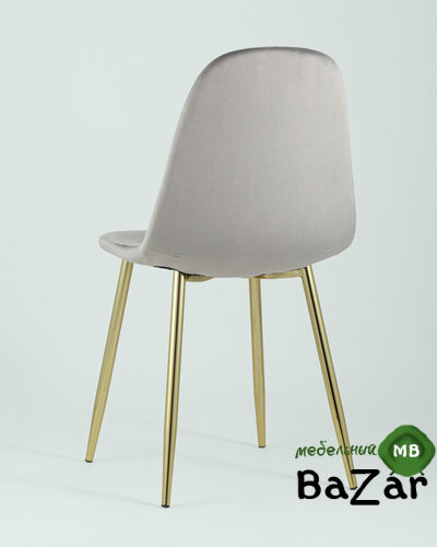 Стул Валенсия велюр серый золотые ножки