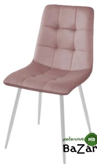 Стул BARI UF910-07 PINK, велюр / белый каркас