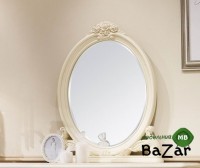 8802-A. Зеркало для консоли овальное mirror "Милано" 82х90 см , "Слоновая кость"
