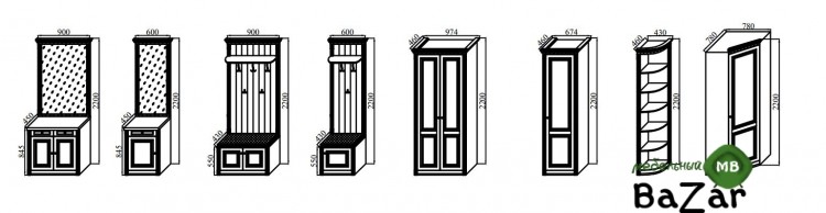 Прихожая модульная «Деметра» Орех