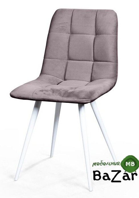 Стул CHILLI-Q светло-серый #26, велюр / белый каркас