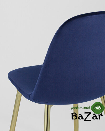 Стул Валенсия велюр синий золотые ножки Стул Валенсия велюр синий золотые ножки