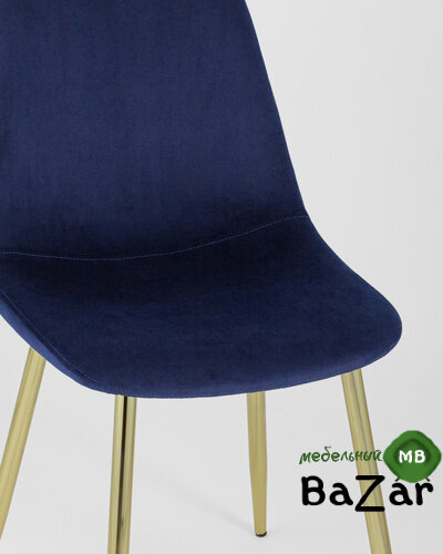 Стул Валенсия велюр синий золотые ножки Стул Валенсия велюр синий золотые ножки