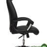 Кресло BOSS (хром) кож/зам черный перфорированный