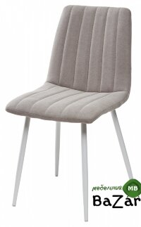 Стул DUBLIN UF860-06B серо-бежевый ткань/белый каркас Стул DUBLIN UF860-06B серо-бежевый ткань/белый каркас