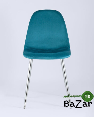Стул Валенсия велюр темно-бирюзовый хромированные ножки Стул Валенсия велюр темно-бирюзовый хромированные ножки