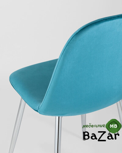 Стул Валенсия велюр темно-бирюзовый хромированные ножки Стул Валенсия велюр темно-бирюзовый хромированные ножки