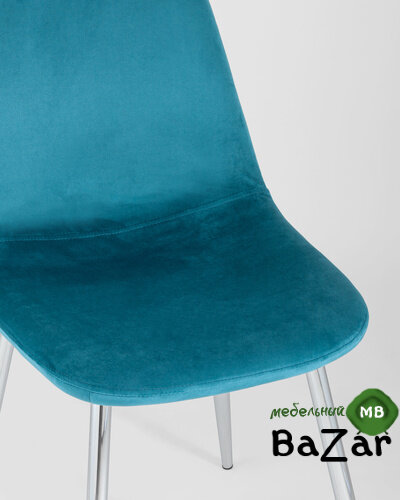 Стул Валенсия велюр темно-бирюзовый хромированные ножки Стул Валенсия велюр темно-бирюзовый хромированные ножки