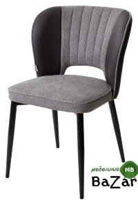 Стул HERMES WZ2042-22 серый камень, фактурный велюр/ HK017-11 темно-серый PU