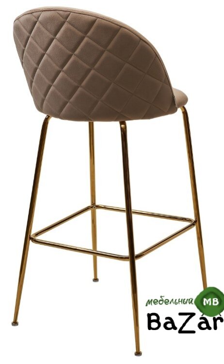 Барный стул GLADE BLUVEL-40 бежевый, велюр / золотой каркас