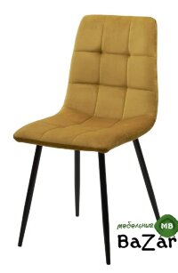 Стул BARI UF910-10 YELLOW, велюр / черный каркас
