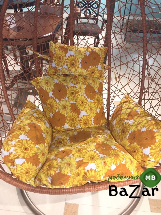 MK-3633-OR. Подвесное кресло (105х120х200 см) цвет: Оранжевый+коричневый