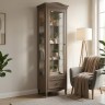 Витрина левая с зеркалом М601L/Q коричневая Витрина левая с зеркалом М601L/Q коричневая