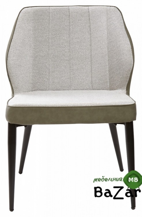 Стул-кресло RIVERTON светло-серый меланж/экокожа хаки FC-01/ RU-04 Стул-кресло RIVERTON светло-серый меланж/экокожа хаки FC-01/ RU-04