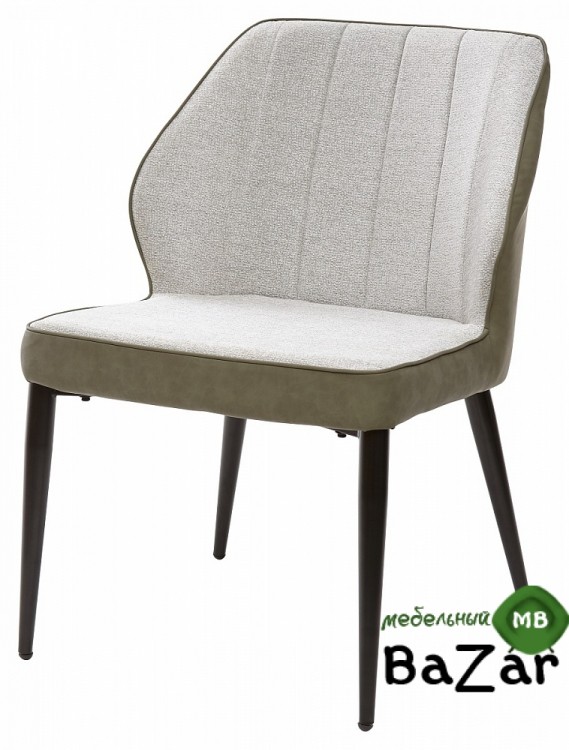 Стул-кресло RIVERTON светло-серый меланж/экокожа хаки FC-01/ RU-04 Стул-кресло RIVERTON светло-серый меланж/экокожа хаки FC-01/ RU-04