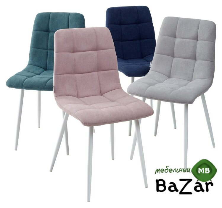 Стул CHILLI UF860-12B зеленый хром, ткань/ белый каркас