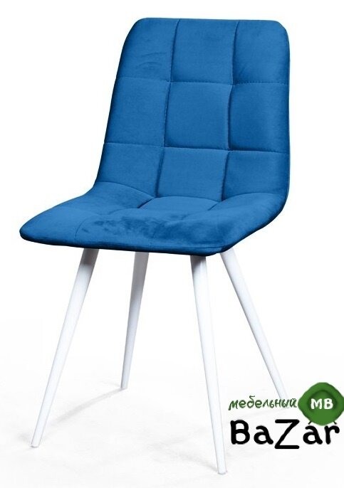 Стул CHILLI-Q синий #29, велюр / белый каркас