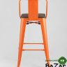 Стул полубарный TOLIX WOOD со спинкой оранжевый глянцевый