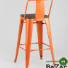 Стул полубарный TOLIX WOOD со спинкой оранжевый глянцевый