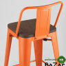 Стул полубарный TOLIX WOOD со спинкой оранжевый глянцевый