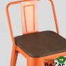 Стул полубарный TOLIX WOOD со спинкой оранжевый глянцевый