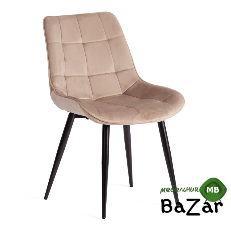 Стул ABRUZZO (mod. 8060) металл/вельвет бежевый (HLR 8)/черный