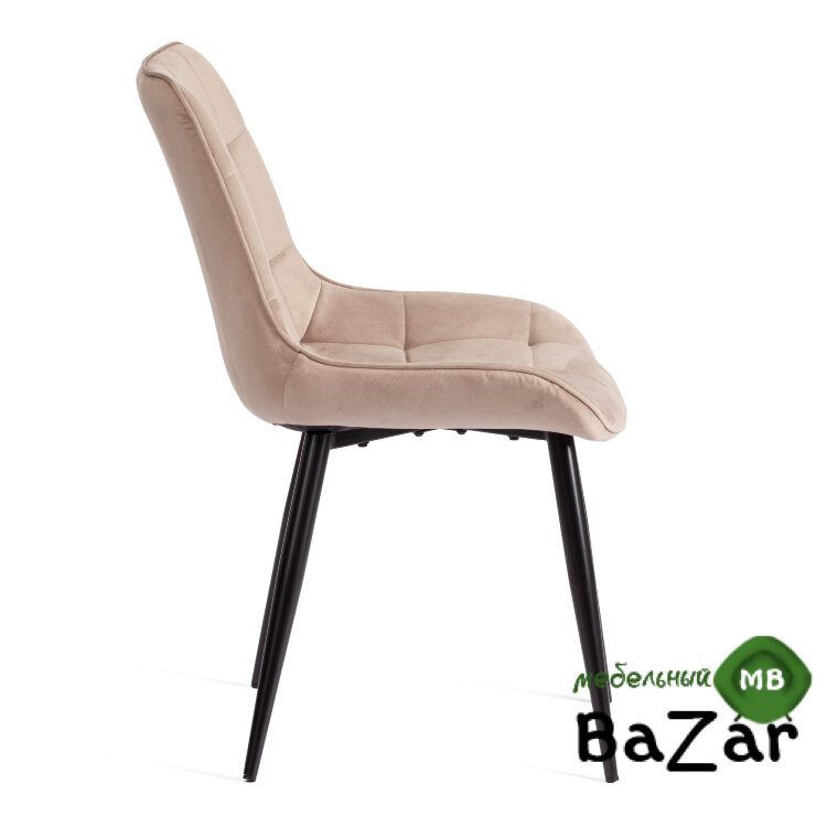 Стул ABRUZZO (mod. 8060) металл/вельвет бежевый (HLR 8)/черный