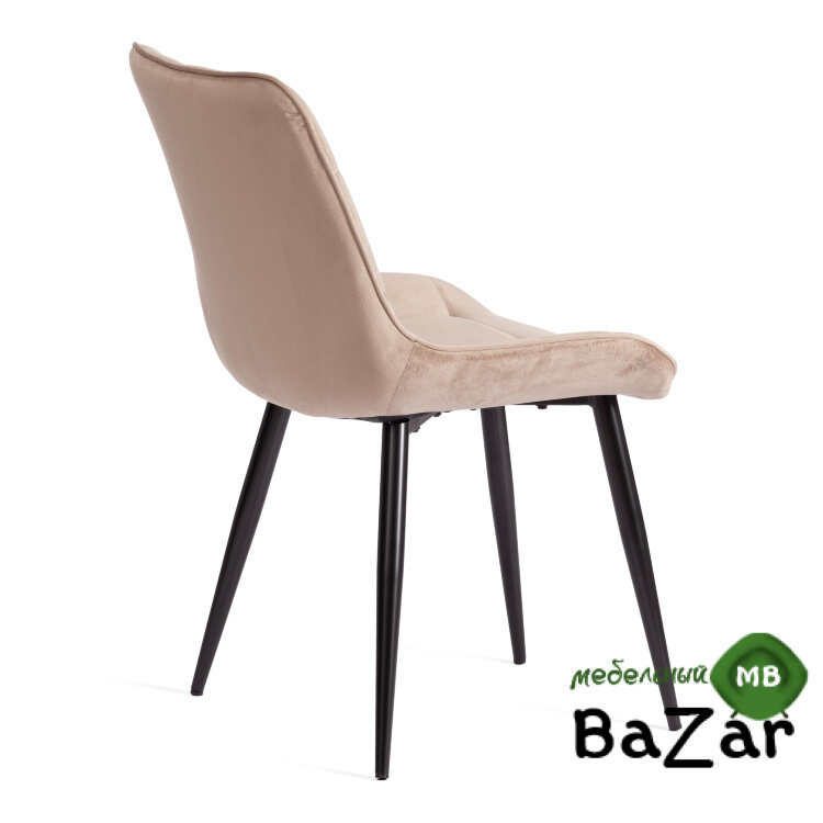 Стул ABRUZZO (mod. 8060) металл/вельвет бежевый (HLR 8)/черный
