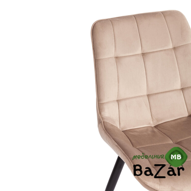 Стул ABRUZZO (mod. 8060) металл/вельвет бежевый (HLR 8)/черный