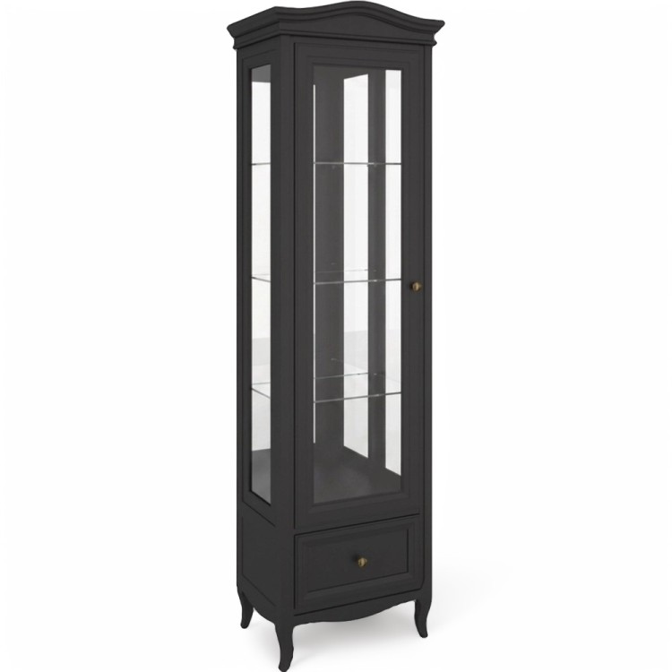 Витрина левая с зеркалом М601L/BL черная