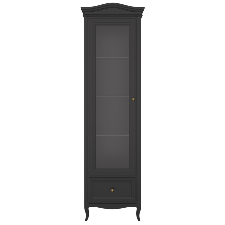Витрина левая с зеркалом М601L/BL черная