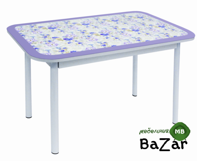 Обеденный стол​ стиль 1 фиалка фиолетовый/белый муар д.40
