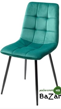 Стул BARI UF910-13 GREEN, велюр / черный каркас