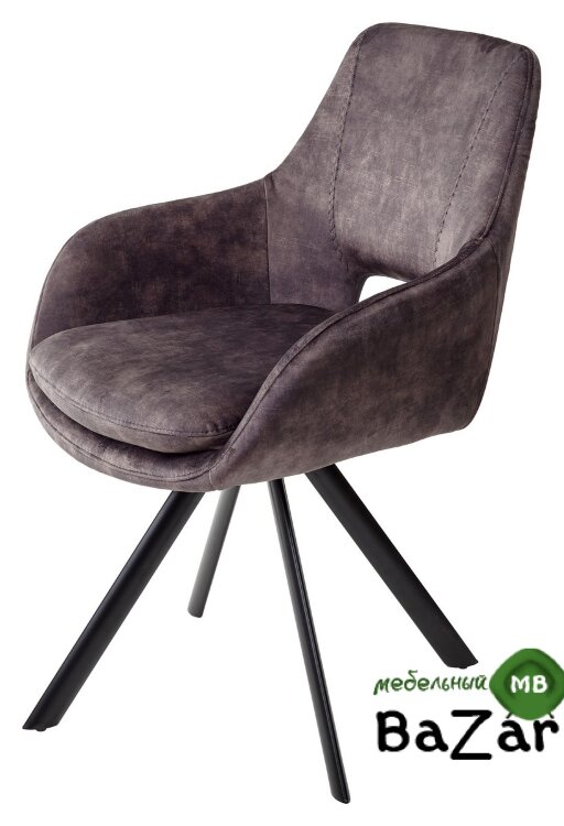 Стул FLOOD DARK GREY поворот.180 град. велюр 