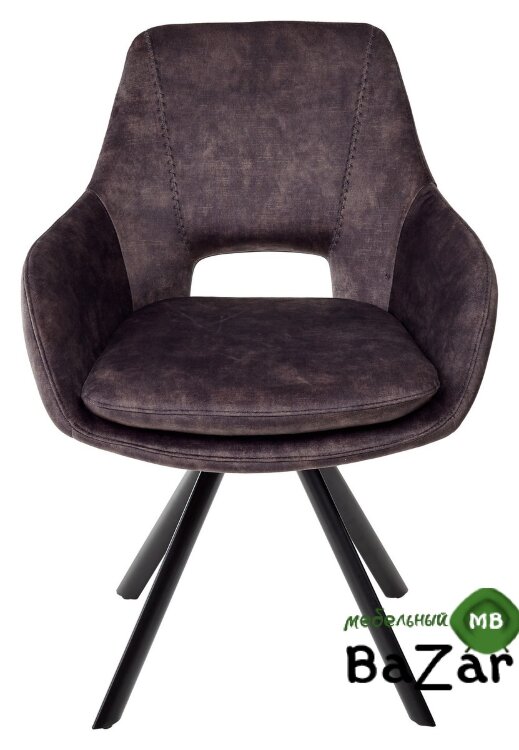 Стул FLOOD DARK GREY поворот.180 град. велюр 