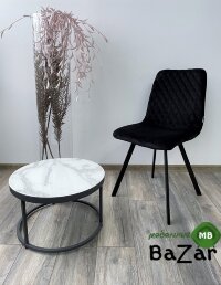 Стул DAIQUIRI BLUVEL-19 BLACK, велюр Стул DAIQUIRI BLUVEL-19 BLACK, велюр