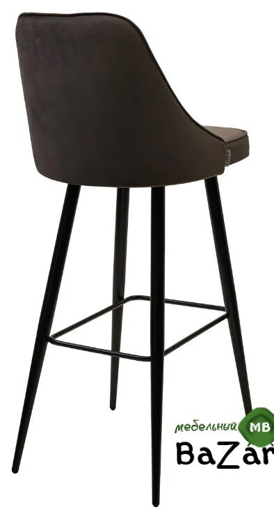 Барный стул NEPAL-BAR ГРАФИТ #14, велюр/ черный каркас (H=78cm) 