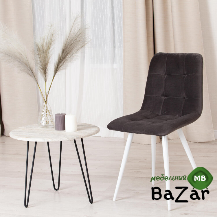 Стул CHILLY (mod. 7095-1) темно-серый barkhat 14/белый