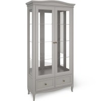 Витрина двухдверная c зеркалом М603G серая