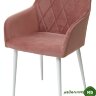 Стул BRANDY-X РОЗОВЫЙ #15, велюр/ белый каркас