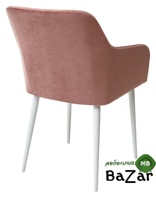 Стул BRANDY-X РОЗОВЫЙ #15, велюр/ белый каркас